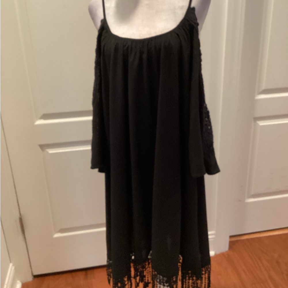 Cold-Shoulder Slightly  below The Knee Lined Dress